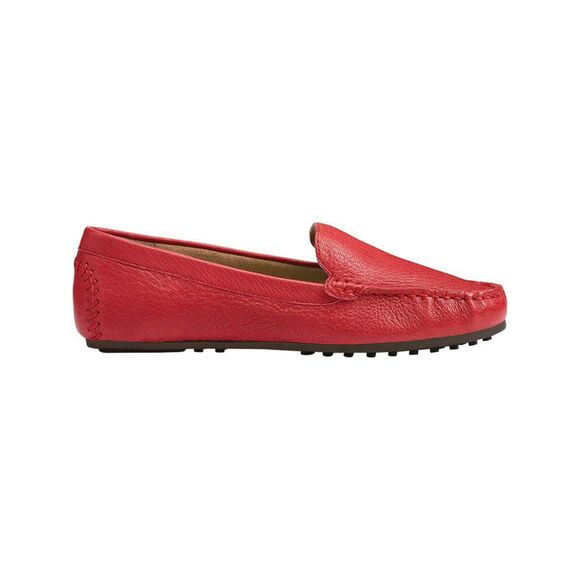AEROSOLES Womens Red Snake Over Drive Toe Slip On Leather Moccasins Shoes 9.5 M - Picture 3 of 4